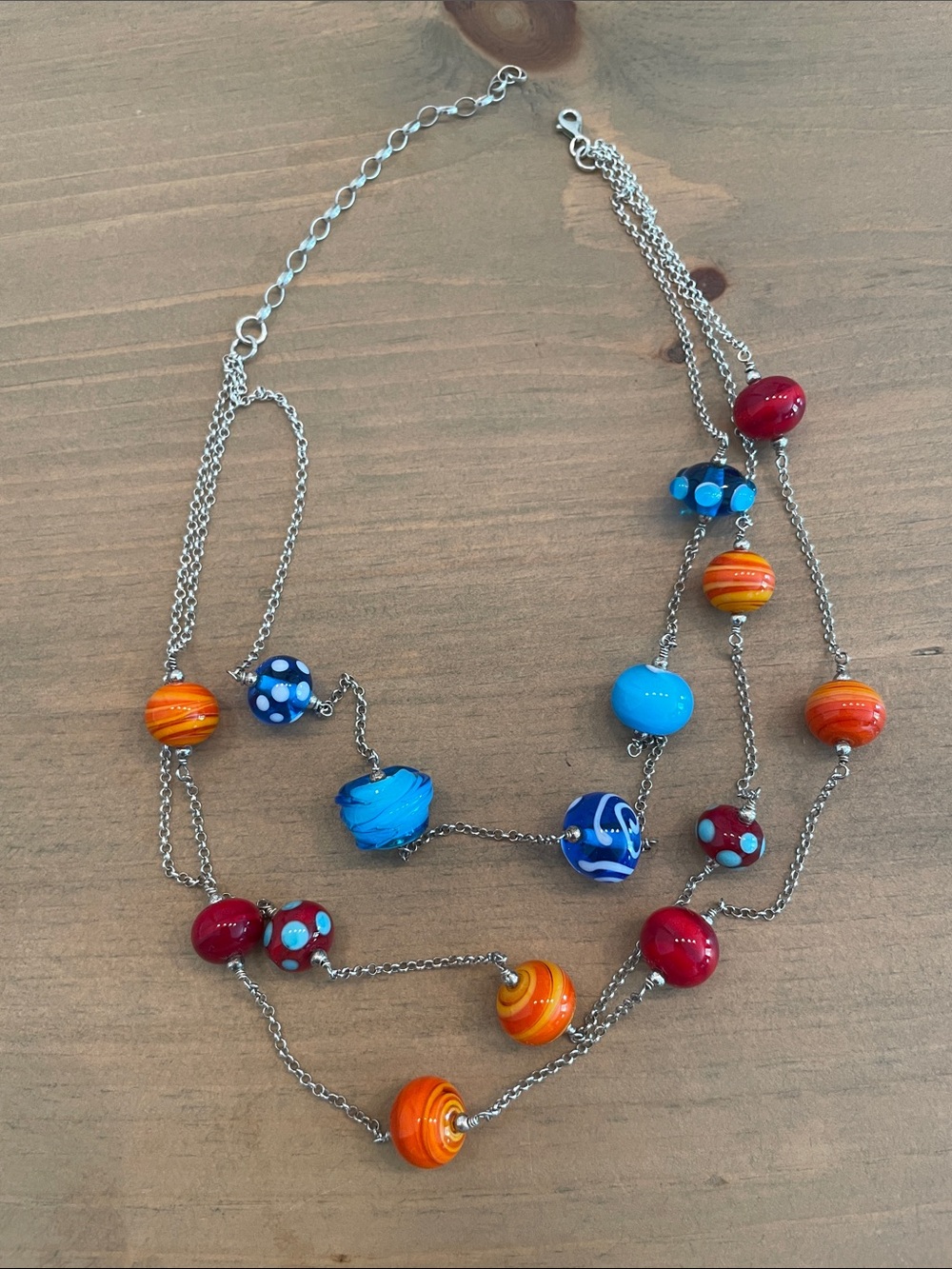 Colorful Glass Bead Long Necklace